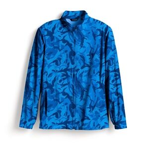 New Scales Full Zip Performance Fishing Sport Jacket | Blue Camo
